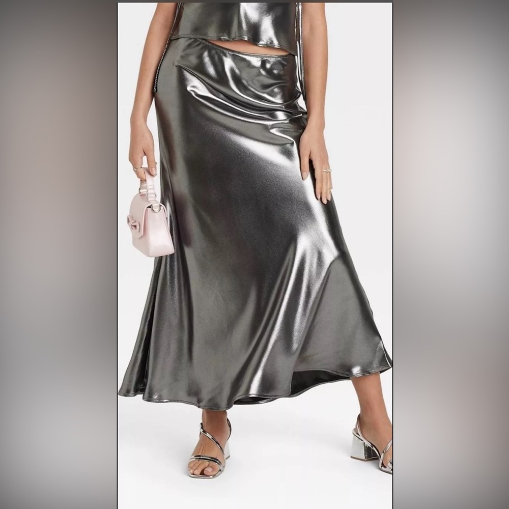 Metallic Silver Women's Skirt